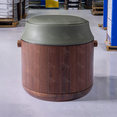 EKAR FURNITURE Light Luxury Series Leather Seat Pouf