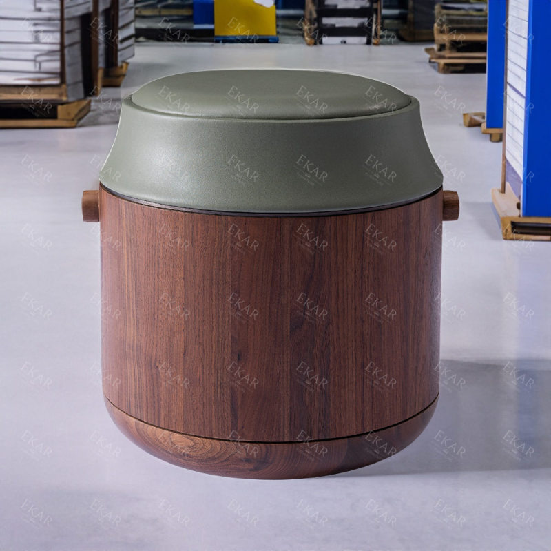 EKAR FURNITURE Light Luxury Series Leather Seat Pouf