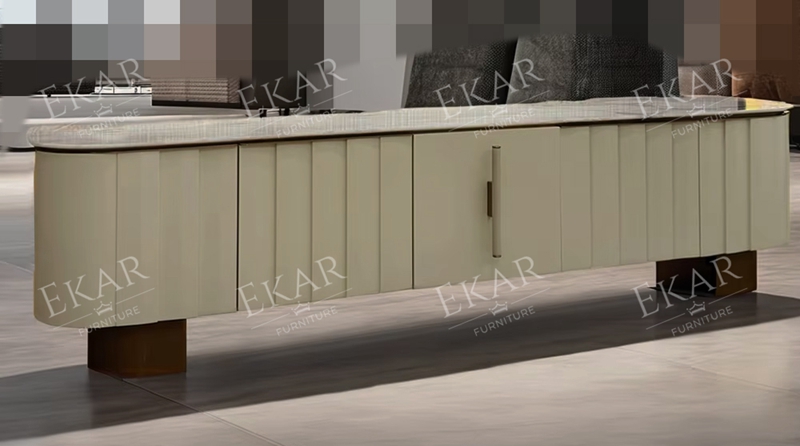 Marble Panel TV Stand - Elegant Entertainment Center for Modern Living Spaces