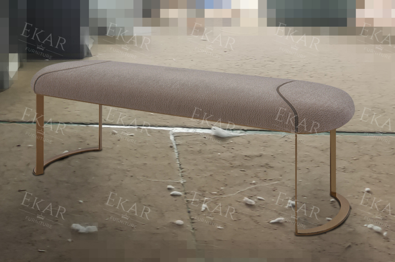 Modern simple furniture velvet hardware leg bench