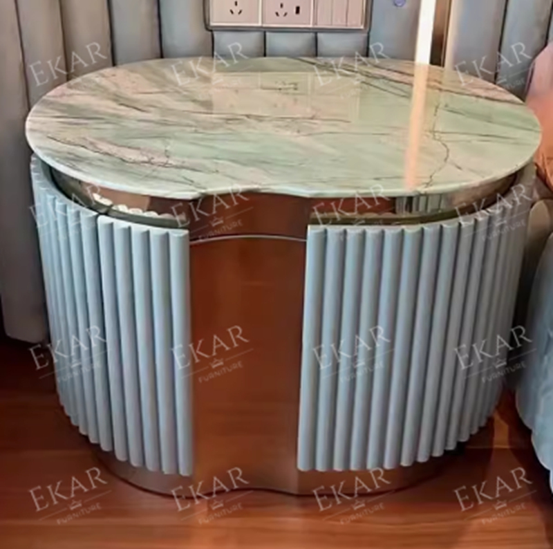 Green marble bedroom bedside table
