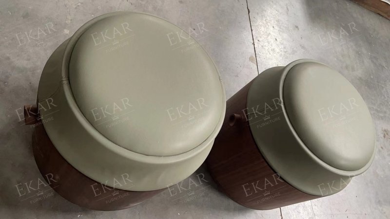 EKAR FURNITURE Light Luxury Series Leather Seat Pouf