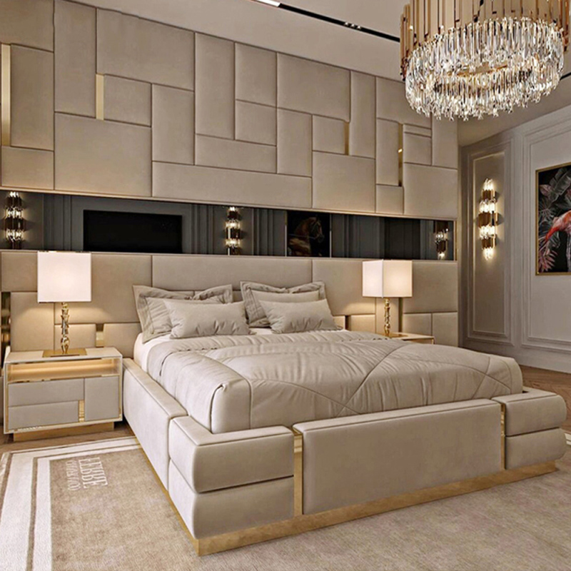 Modern Stainless Steel Brushed Bronze Nightstand