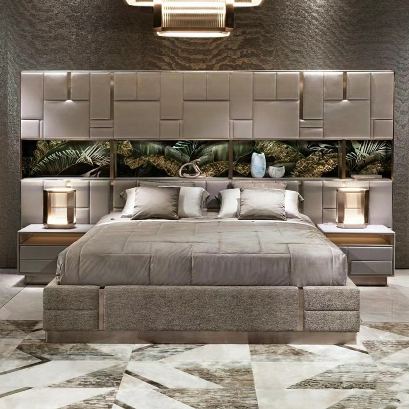 Modern Stainless Steel Brushed Bronze Nightstand