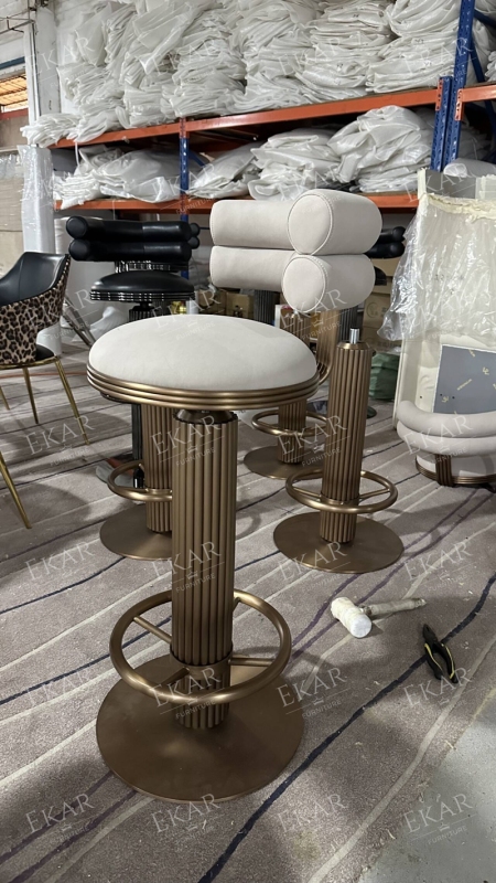 Modern furniture crystal steel bar chair