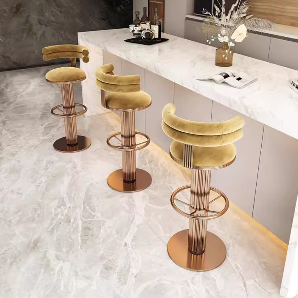 Modern furniture crystal steel bar chair