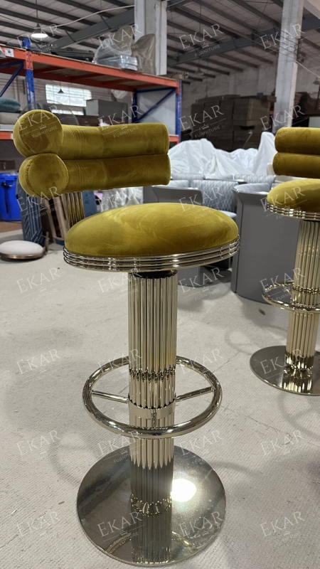 Modern furniture crystal steel bar chair