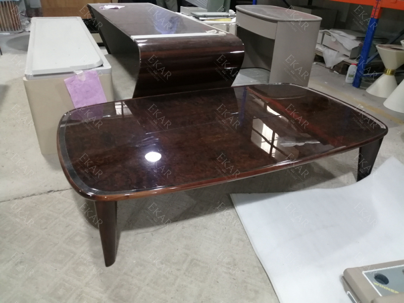 Modern wooden square coffee table