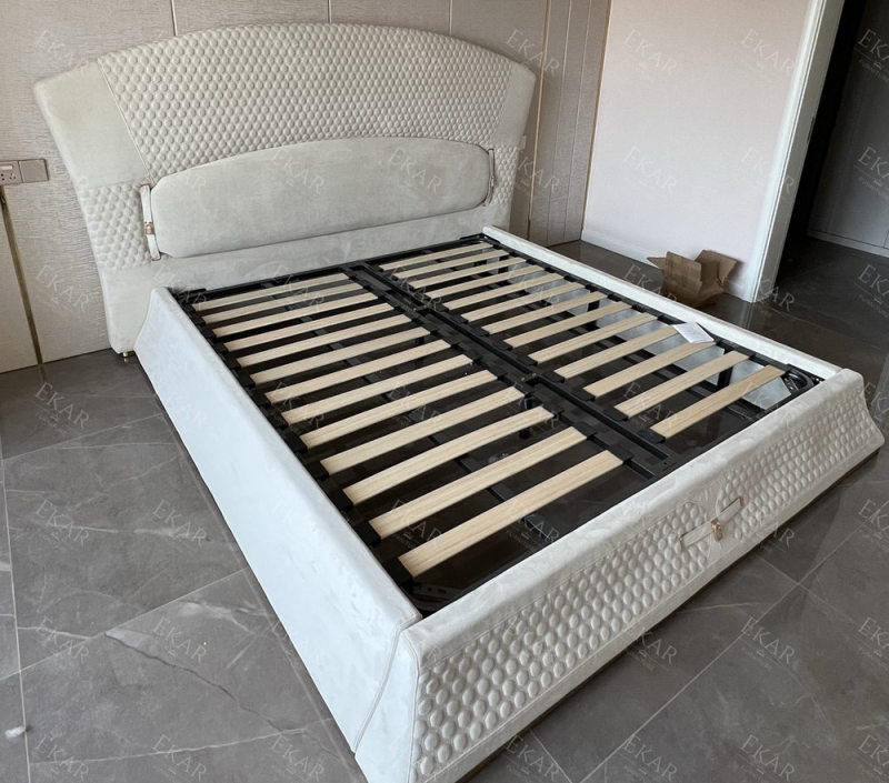 High quality modern leather mixed fabric bedroom bed