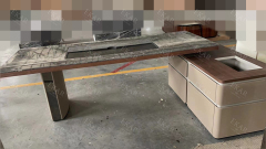 Stylish gray stone marble top coffee table