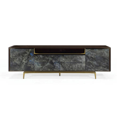 Modern Blue Emerald Marble TV Stand