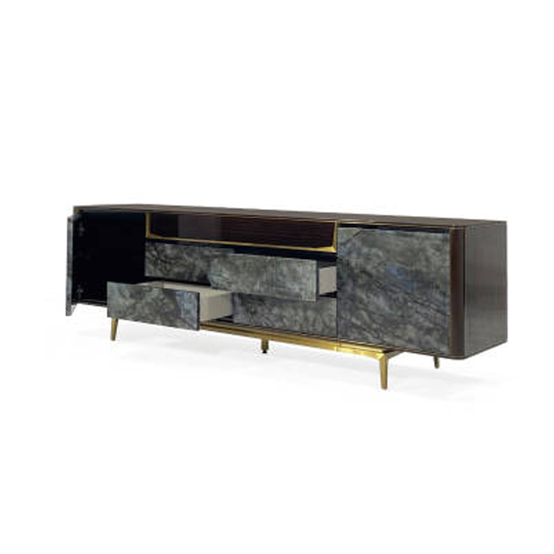 Modern Blue Emerald Marble TV Stand