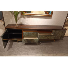 Modern Blue Emerald Marble TV Stand