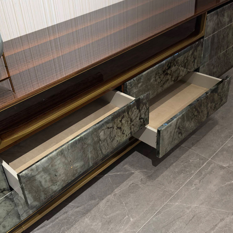 Modern Blue Emerald Marble TV Stand