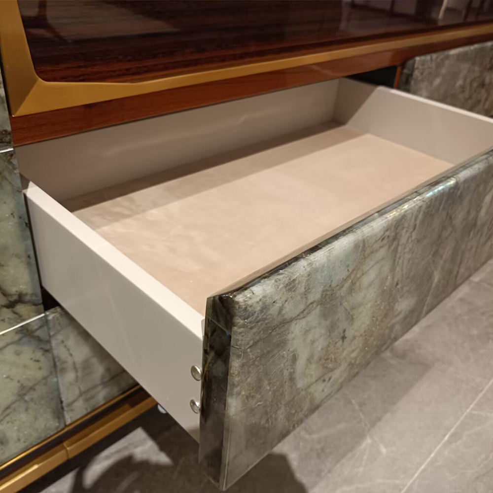 Modern Blue Emerald Marble TV Stand