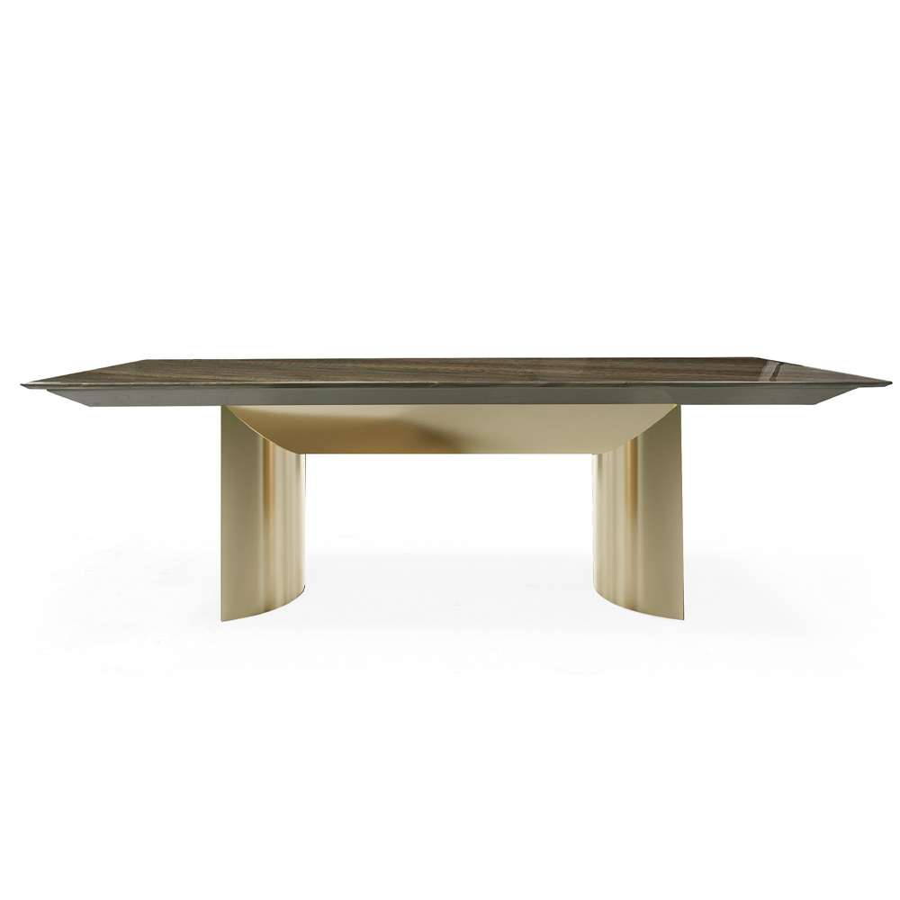 Modern Rectangular Dining Table with Marble Top