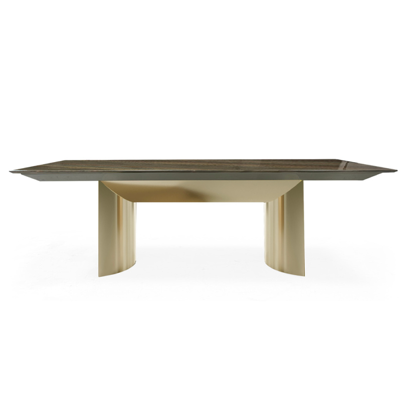 Modern Rectangular Dining Table with Marble Top
