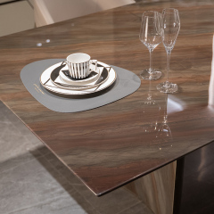 Modern Rectangular Dining Table with Marble Top