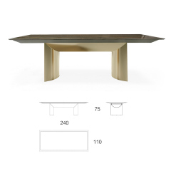 Modern Rectangular Dining Table with Marble Top
