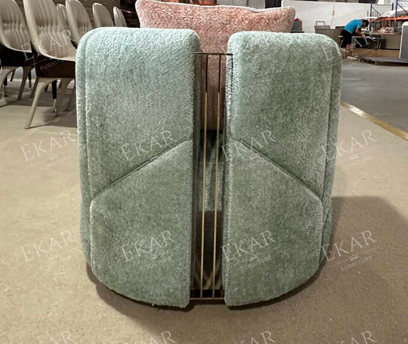 Modern living room furniture stylish hardware brushed champagne gold leisure chair