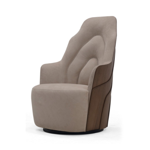 Sleek Walnut Grain Lounge Chair with Satin Finish