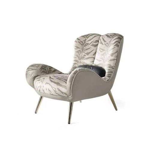 Modern Brass Lounge Chair with Fabric and Ultra-Fine Detailing