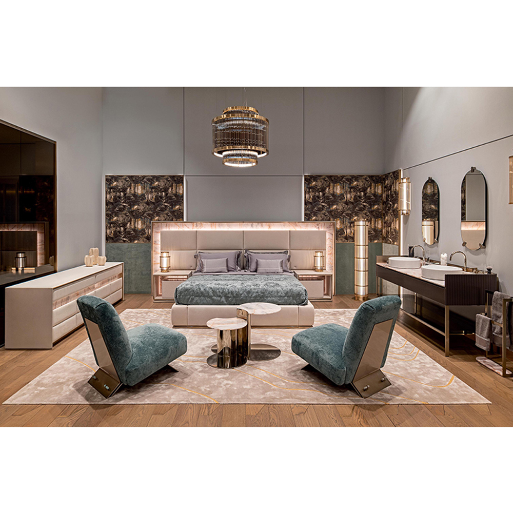 Elegant Pandora Marble TV Cabinet with Touch-Switch LED Lighting