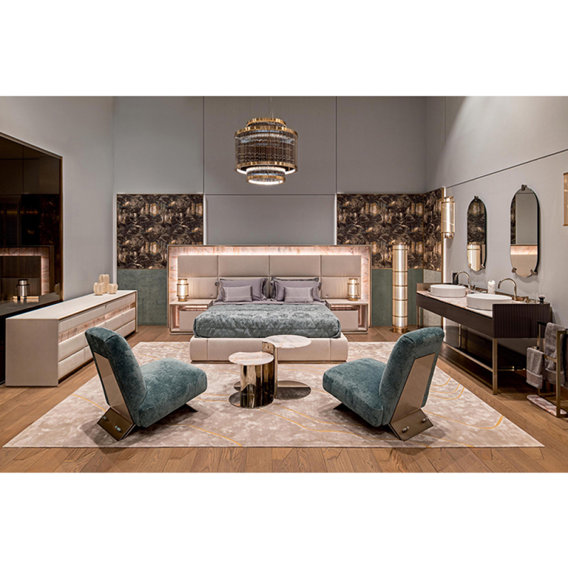 Elegant Pandora Marble TV Cabinet with Touch-Switch LED Lighting