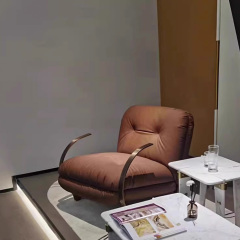 Elegant Brass Lounge Chair with Embossed Craftsmanship