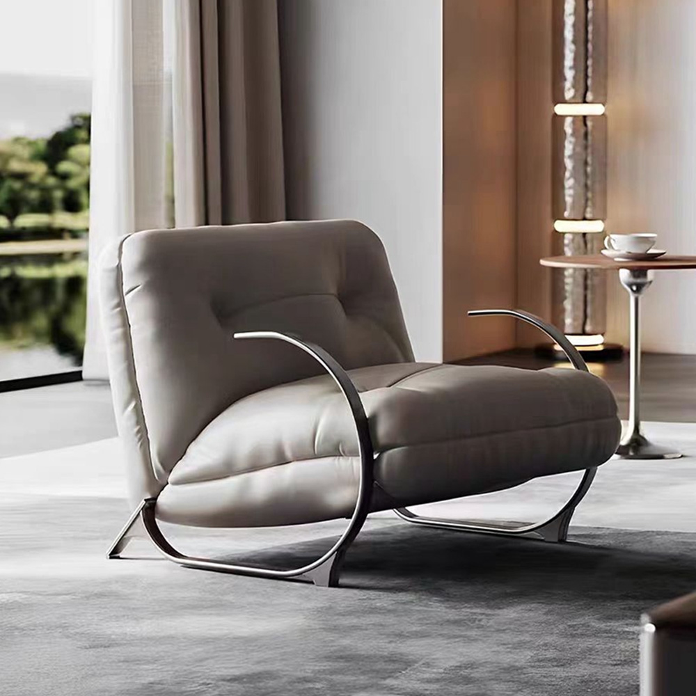 Elegant Brass Lounge Chair with Embossed Craftsmanship