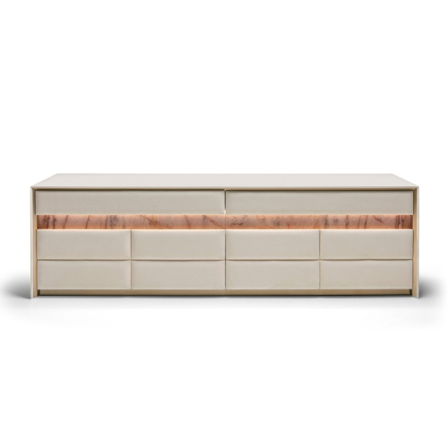 Elegant Pandora Marble TV Cabinet with Touch-Switch LED Lighting