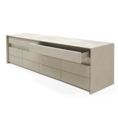 Elegant Pandora Marble TV Cabinet with Touch-Switch LED Lighting
