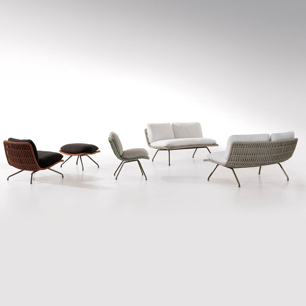Contemporary Outdoor Armchair with Plush Waterproof Cushions