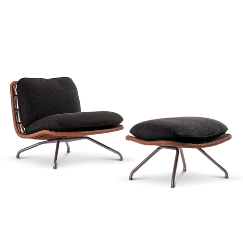 Contemporary Outdoor Armchair with Plush Waterproof Cushions