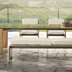 Modern outdoor wicker bench – for patios, gardens and balconies