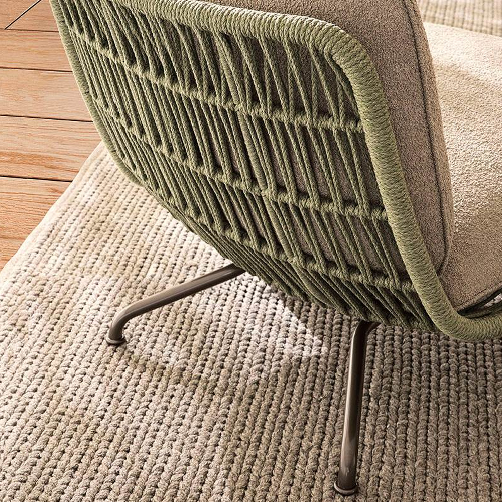 Contemporary Outdoor Armchair with Plush Waterproof Cushions