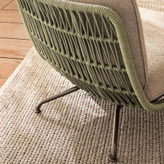 Contemporary Outdoor Armchair with Plush Waterproof Cushions