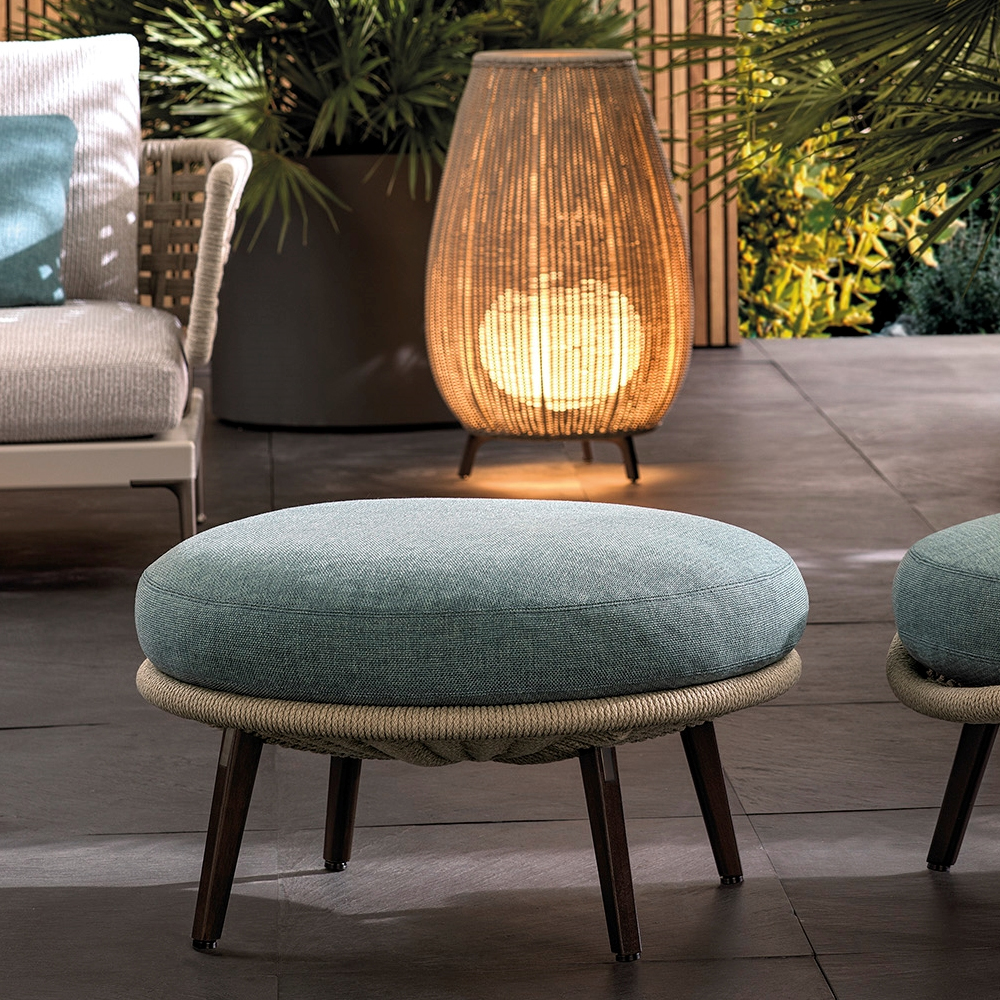 Modern Wicker Lounge Chair and Ottoman Set for Outdoor Relaxation