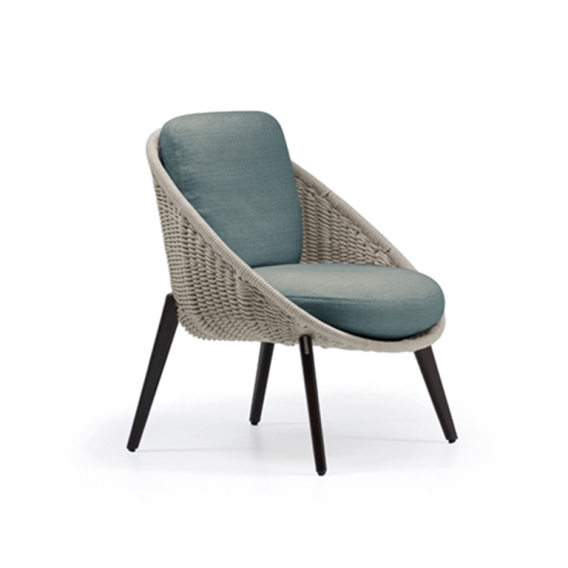 Modern Wicker Lounge Chair and Ottoman Set for Outdoor Relaxation