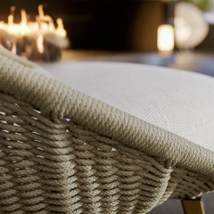 Modern Wicker Lounge Chair and Ottoman Set for Outdoor Relaxation