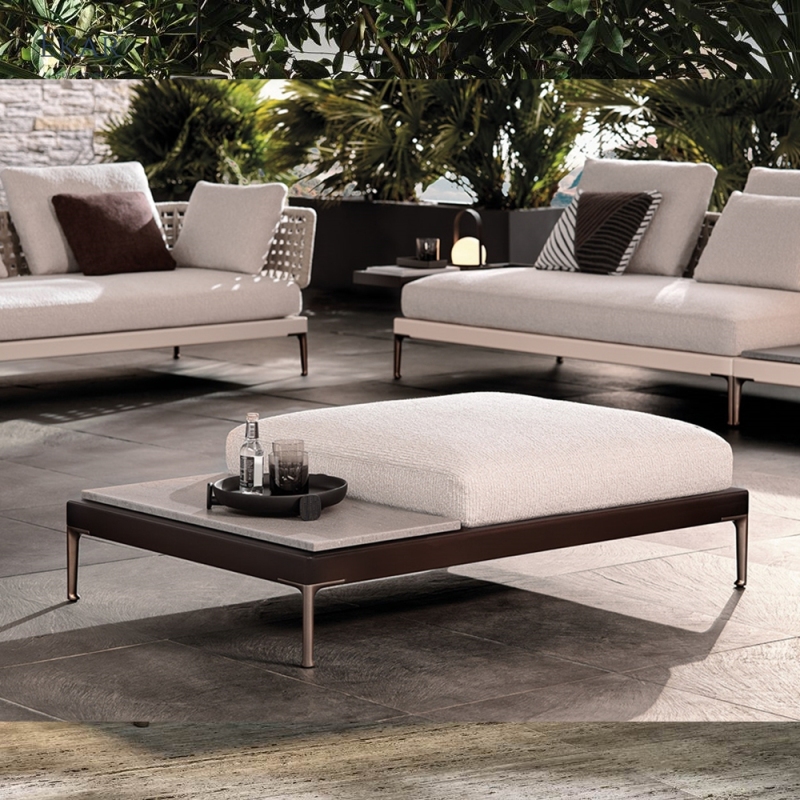 Modern waterproof wicker chair a durable square seat for patio and garden use