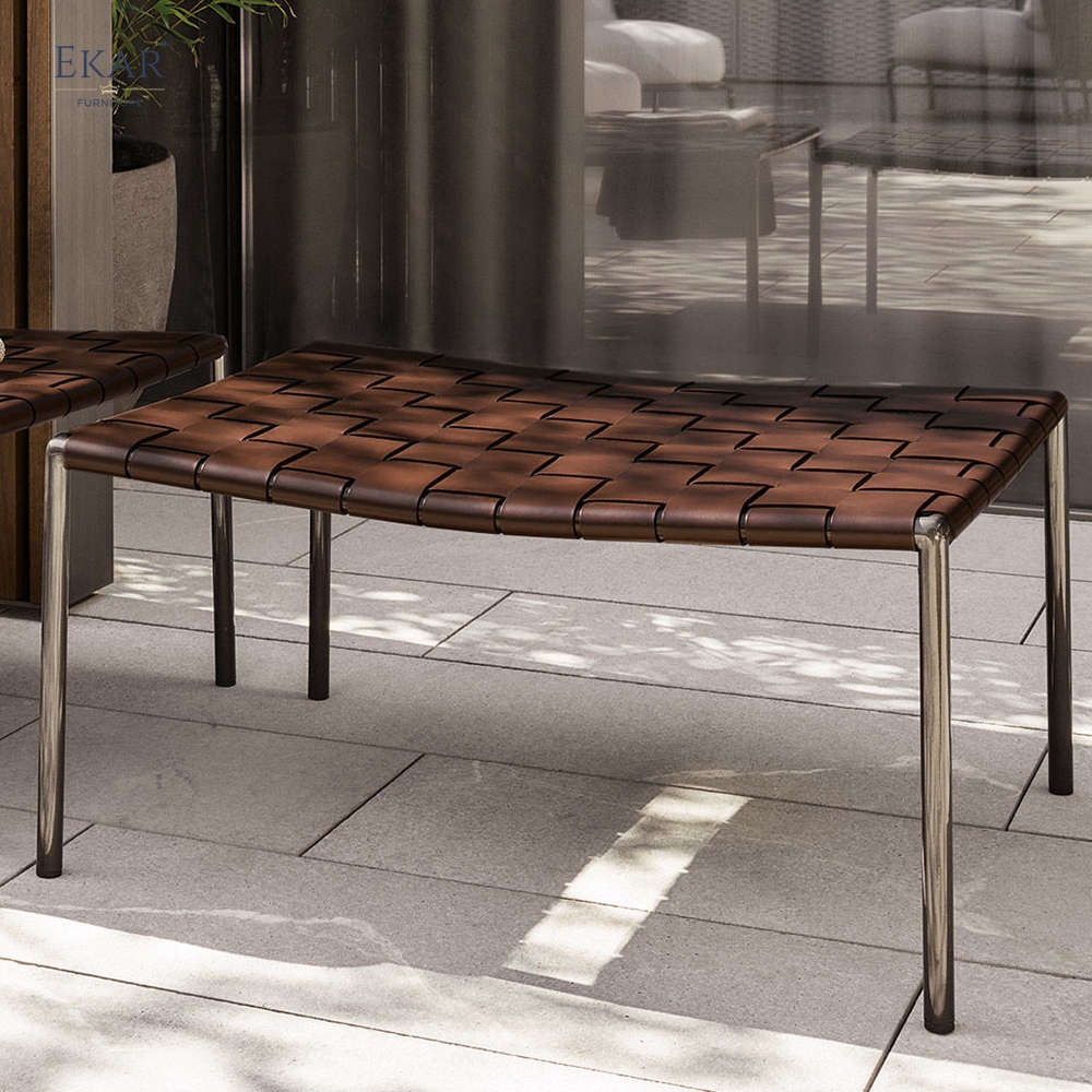 Modern waterproof wicker chair a durable square seat for patio and garden use