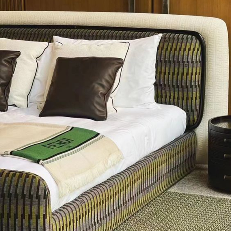 Modern Nightstand with Jade Green Handles