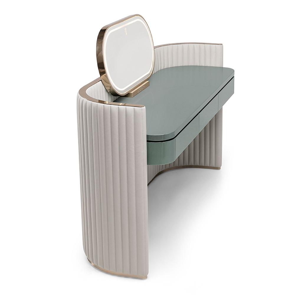 Modern Champagne Gold and Green Dresser