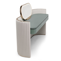 Modern Champagne Gold and Green Dresser