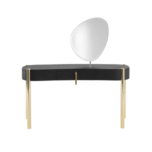 Modern design tufted grey dressing table with tassel handles
