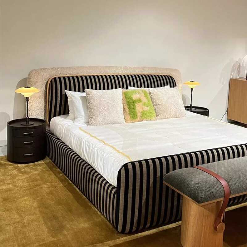 Modern Nightstand with Jade Green Handles