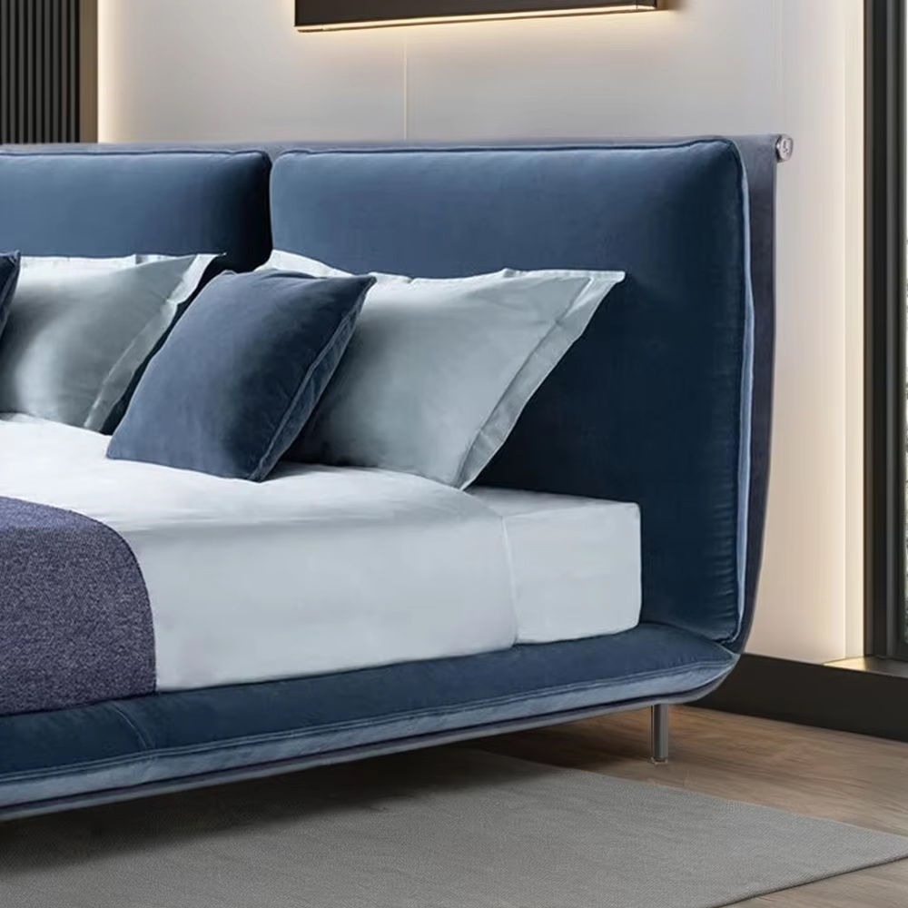 Sleek Black Stainless Steel Bed – Modern Crystal Steel Bed Design for Bedroom by Ekar Furniture