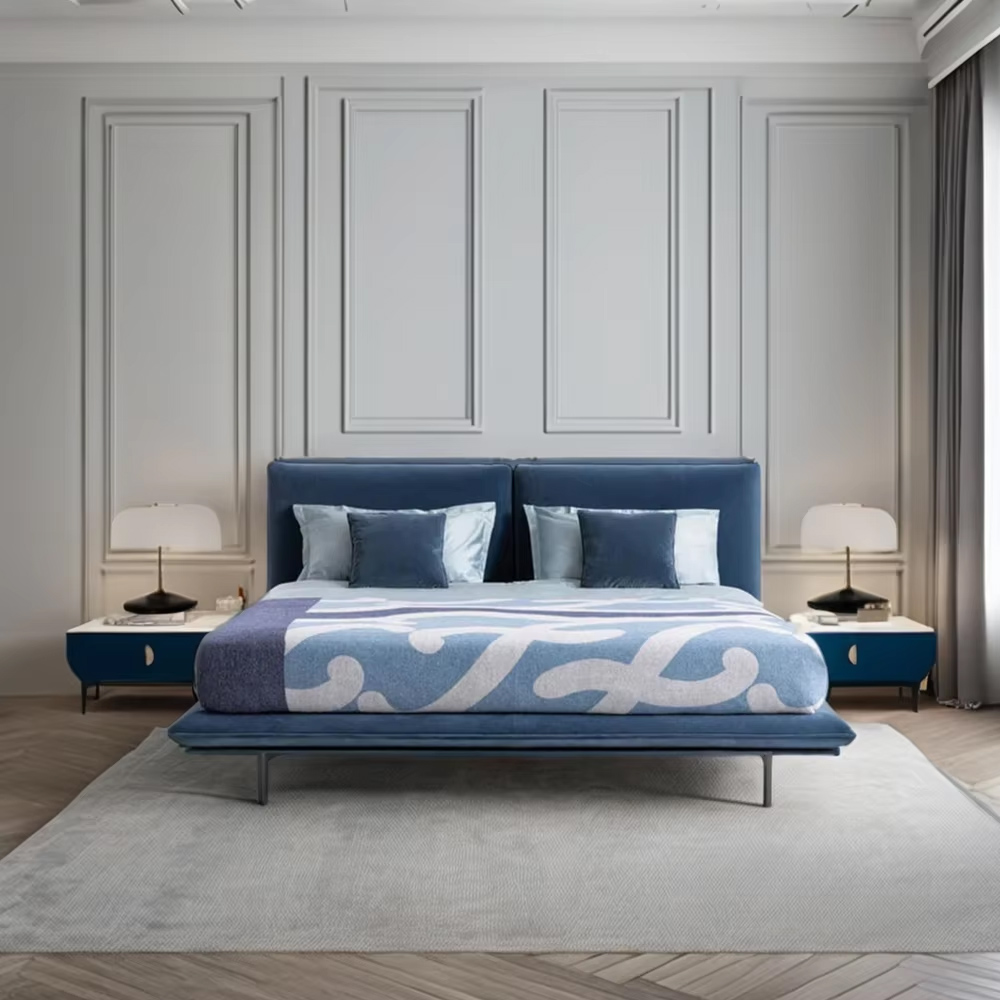 Sleek Black Stainless Steel Bed – Modern Crystal Steel Bed Design for Bedroom by Ekar Furniture