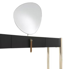 Modern design tufted grey dressing table with tassel handles